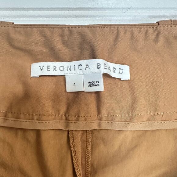 Veronica Beard Size 4 Mahary Khaki Paperbag High Rise Pants Tie Belt *Read - Picture 9 of 15
